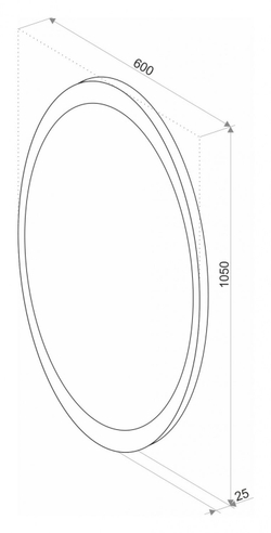 Зеркало с подсветкой и функцией антизапотевания ART&MAX OVALE AM-Ova-600-1050-DS-F-H