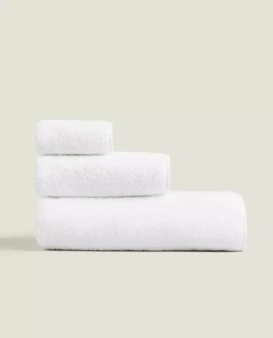 ZARA HOME ХЛОПКОЕ ПОЛОТЕНЦЕ, БЕЛЫЙ