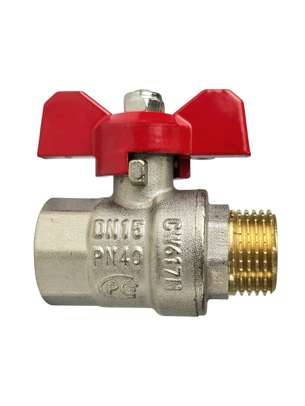 Кран шаровый 15 (1/2") ВН бабочка (VIEIR) VR221-01,203-01