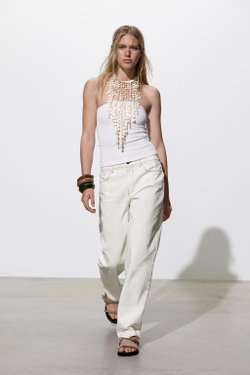 ZARA ТОП БЕЗ БРЕТЕЛЕЙ, БЕЛЫЙ