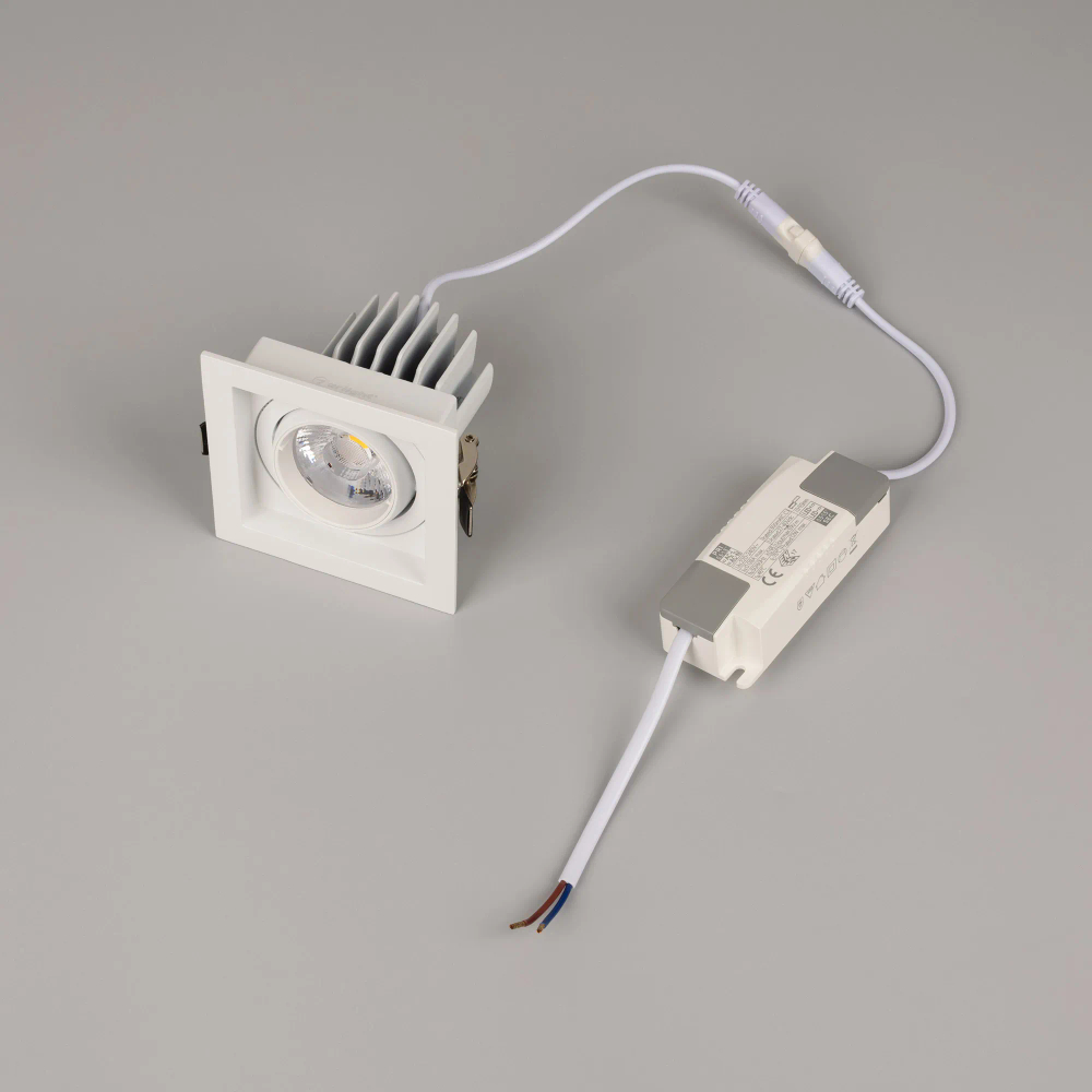 Светильник MS-VORTEX-BUILT-S90x90-12W Warm3000 (WH-WH, 20 deg, 230V) (Arlight, IP20 Металл, 5 лет) 057912