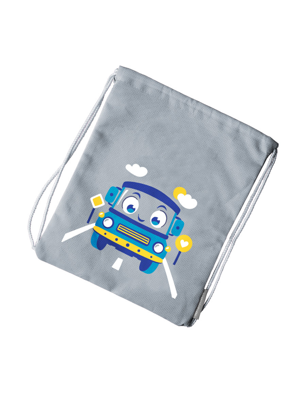 Мешок в садик 33х40, Машинка (серый)