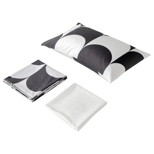 Комплект постельного белья IKEA BRUKSVARA (БРУКСВАРА), Белый с рисунком, 150х200 см