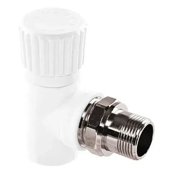 Клапан запорный TEBO сварка НР 25*3/4&quot; угловой белый 35294