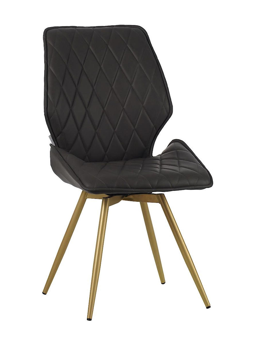 Стул LA ALTA OSTIN 180 экокожа антрацит, каркас круглый шампань