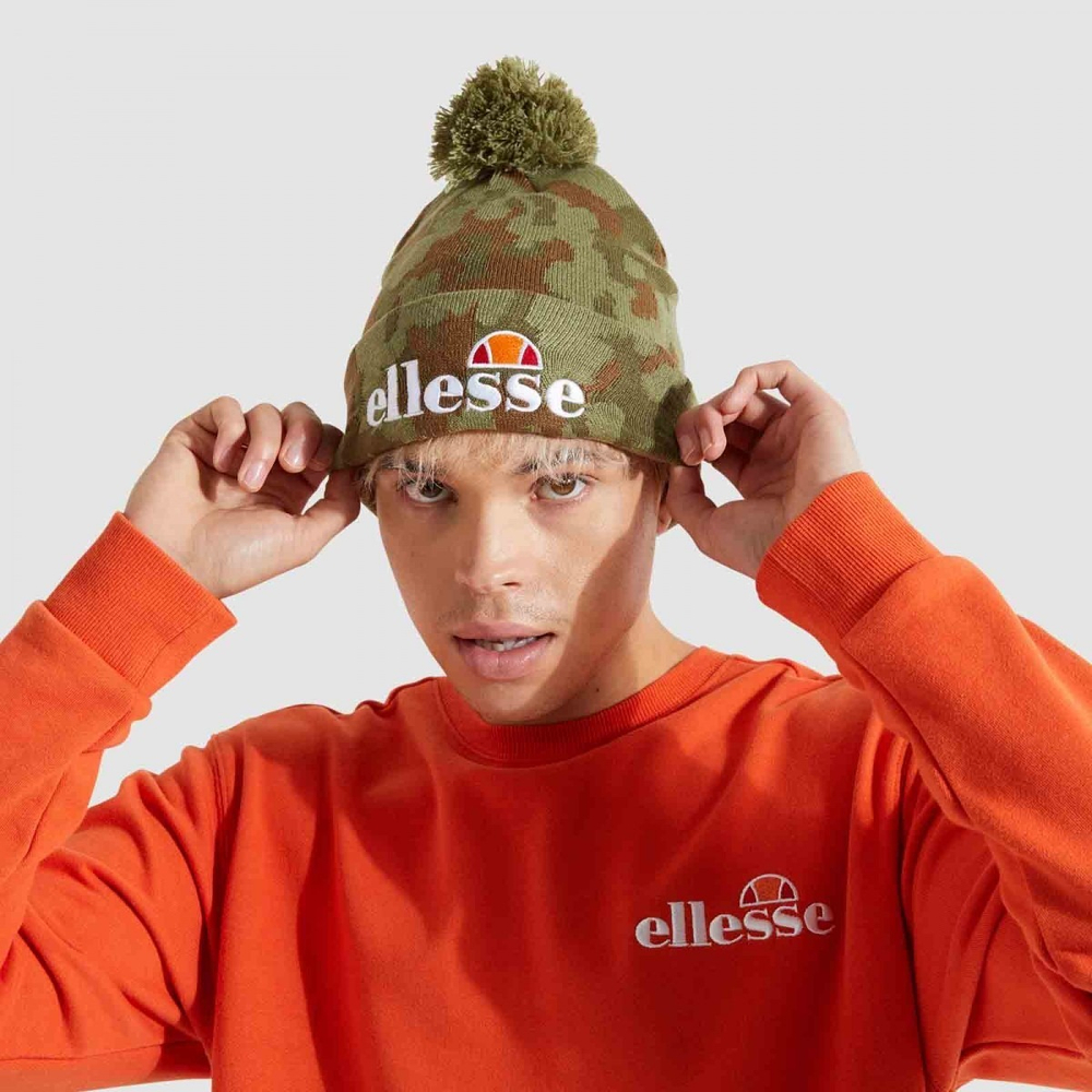 Шапка ELLESSE Velly Camo Pom Pom Beanie
