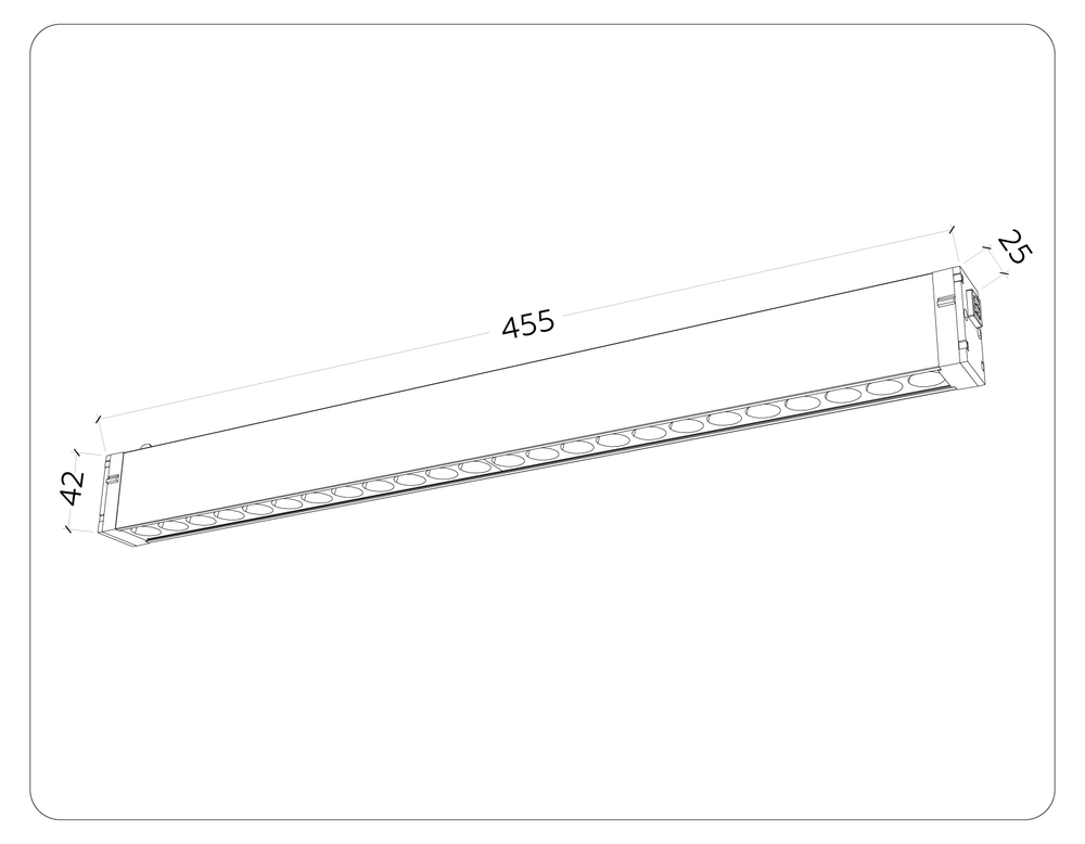 Светильник светодиодный для шинопровода Magnetic 220V GL1314 BK черный IP20 24W 3000K-6400K 24° 455*25*42