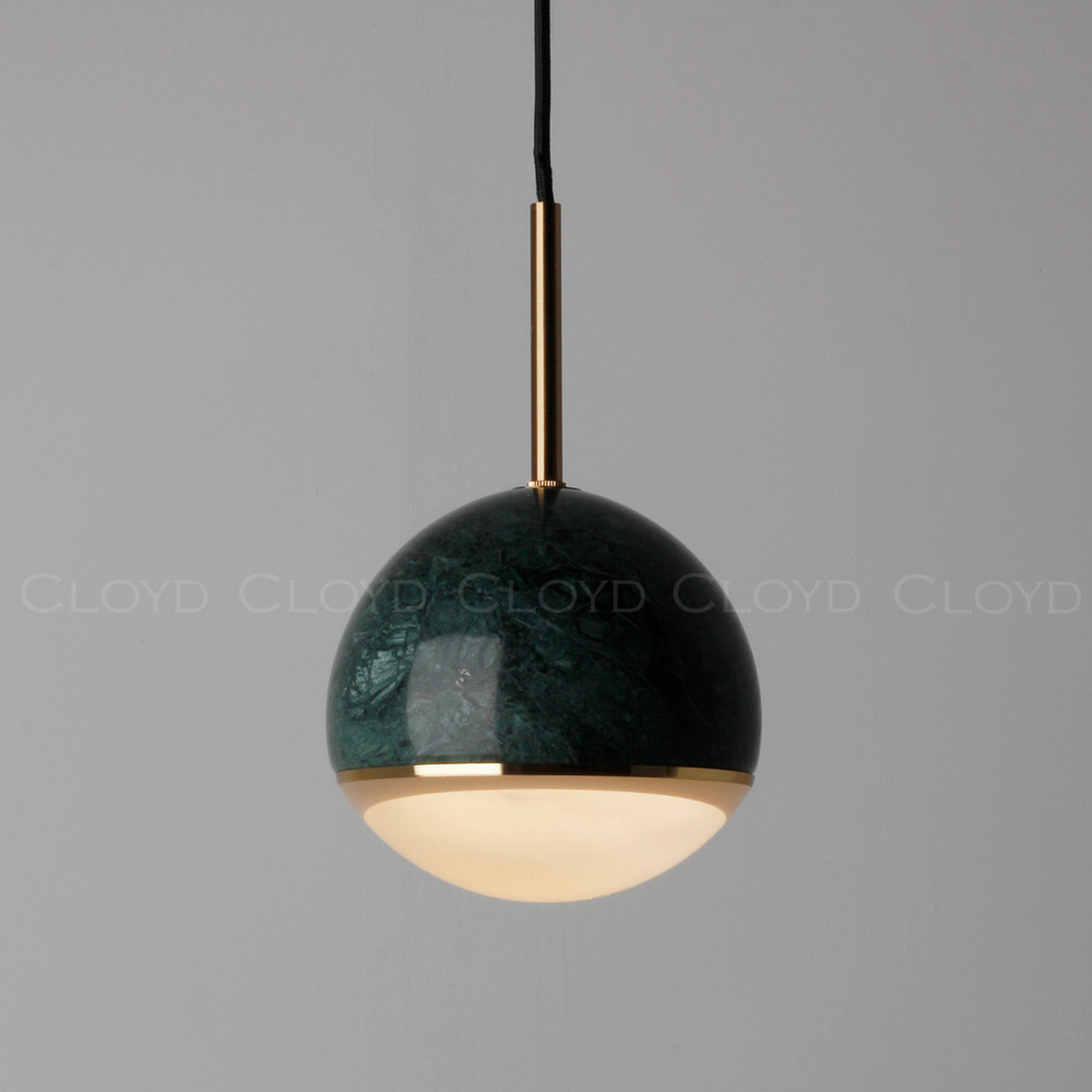 Подвесной светильник Cloyd LUNAR P1 / латунь - зелен.мрамор (арт.11059)