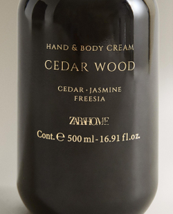 Zara Home Крем для рук Cedar Wood 500 мл питательный, парфюмированный, аромат древесный