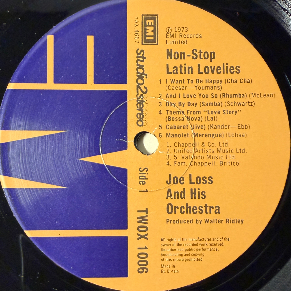 Joe Loss And His Orchestra ‎– Non Stop Latin Lovelies (Англия 1973г.) Promo