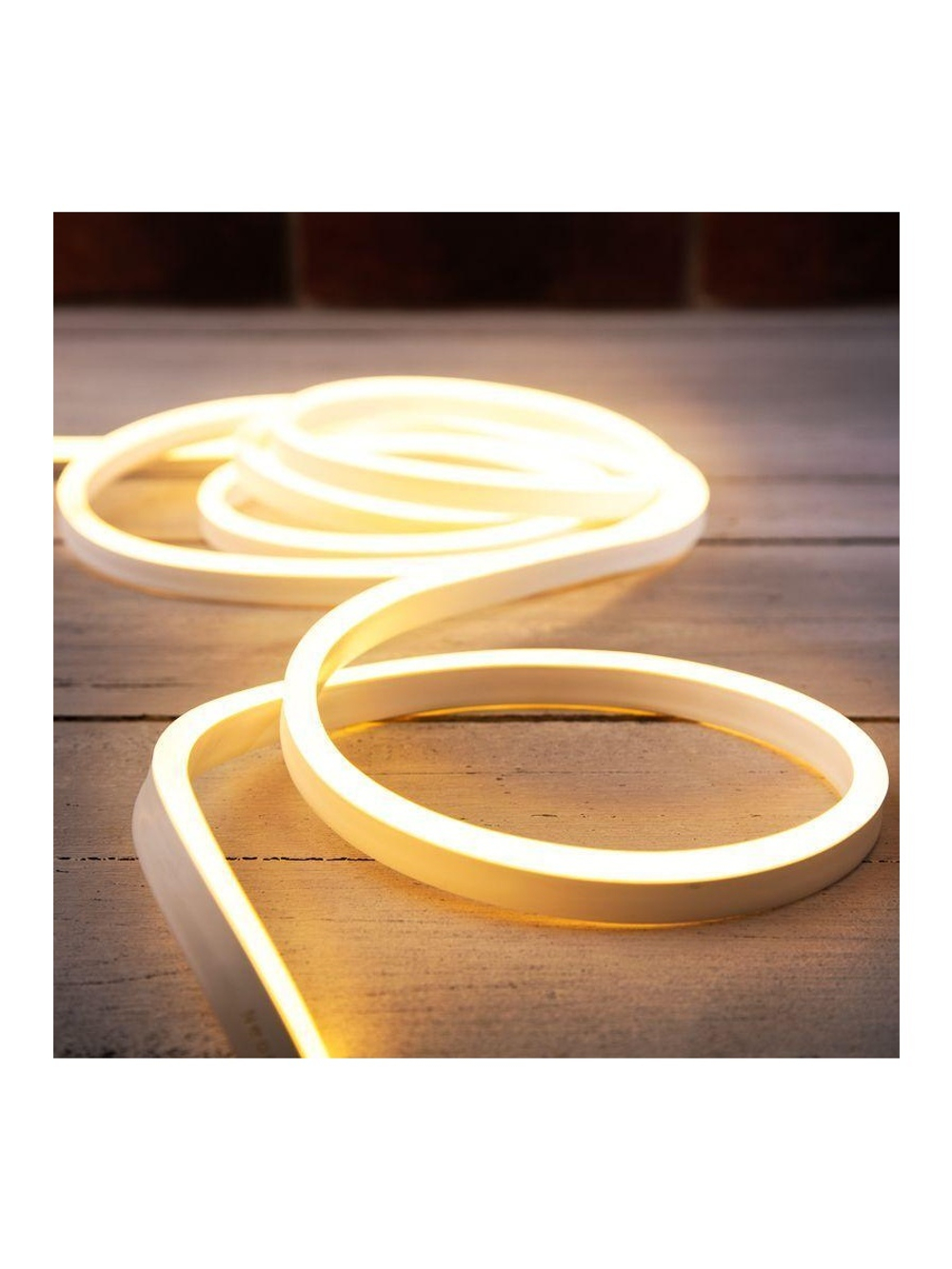 Шнур светодиодный гибкий неон LED SMD 8х16мм 120LED/м односторонний тепл. бел. 5м Neon-Night 131-006