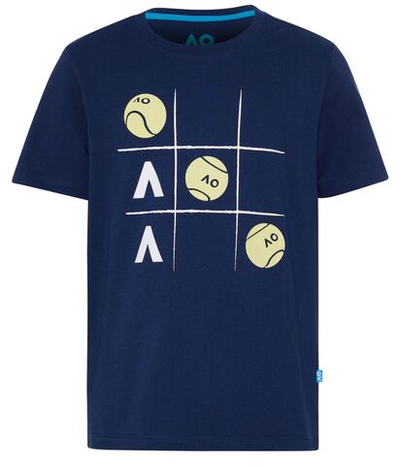 Футболка для мальчика теннисная Australian Open Boys T-Shirt Tennis Ball Logo - navy