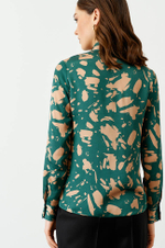 22751 Блузка женская (бежево-зеленый)