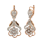 Серьги с фианитом из серебра 925 пробы JA-S-513891РА