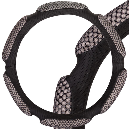 Оплетка руля M Skyway Eco экокожа/сетка (6 подушечек) серая