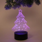 Светильник ночник «3D-Ёлочка» на пластиковой подставке, с включателем USB