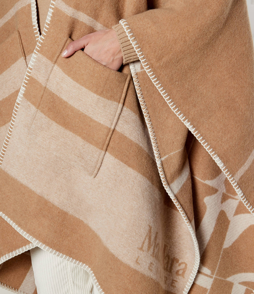 Хлопковое пончо Max Mara Leisure - коричневый(267360386)