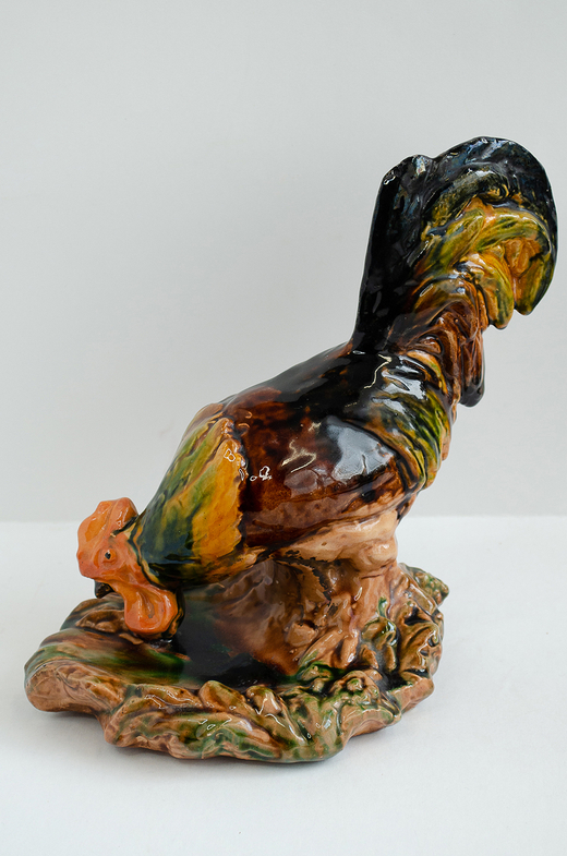 Петух. Керамическая скульптура. СССР. Старая Гжель. 1950-60-е гг. Керамика. Обливная майолика.