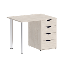 Home Office Стол письменный VR.SP-3-98.4 Денвер Светлый/Хром 980*720*750