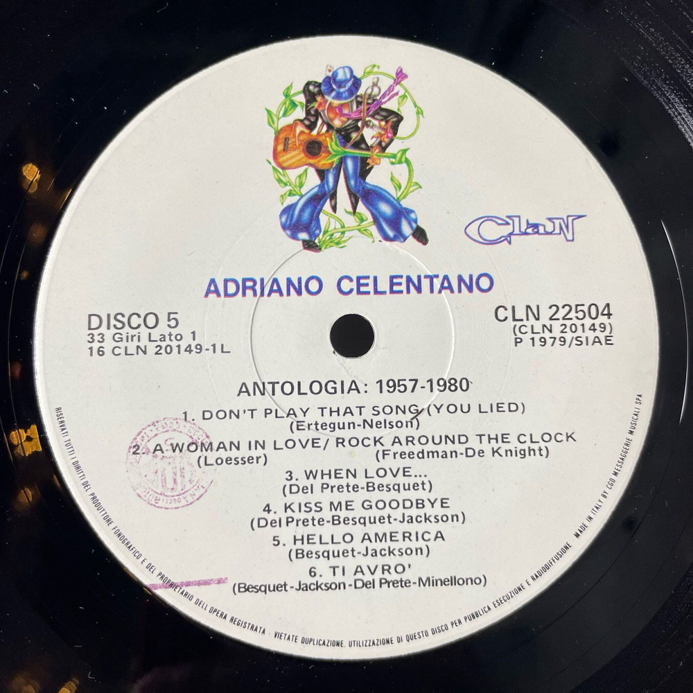 Винтажная виниловая пластинка LP Adriano Celentano Адриано Челентано Antologia (1957-1980) 5LP