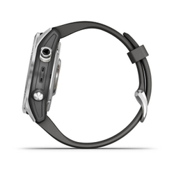 Garmin Fenix 7S серебристый с графитовым силиконовым ремешком 42 мм (010-02539-01)