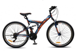 Велосипед 26" STELS Focus V  18-sp V030 (темно-синий/оранжевый), рама 18