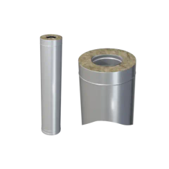 Дымоход Ferrum DN150*210 сэндвич 1000мм 0,8/430 оцинкованный 24412