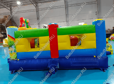 Детский надувной батут "Попугайчики" без горки, размер 4*3,5*2,2 м