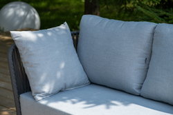 "Багамы" лаунж-зона 5-местная плетеная из роупа (веревки), каркас алюминиевый темно-серый, роуп серый