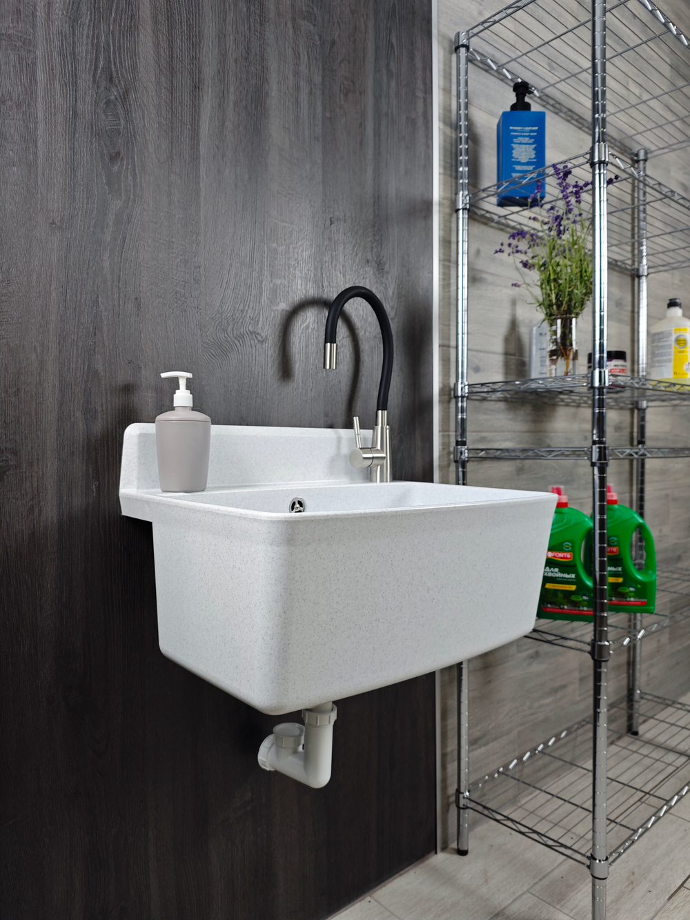 Пластиковая техническая раковина PRO MAX WHITE