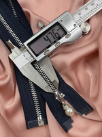 Молния темно-синяя с жемчугом серебро