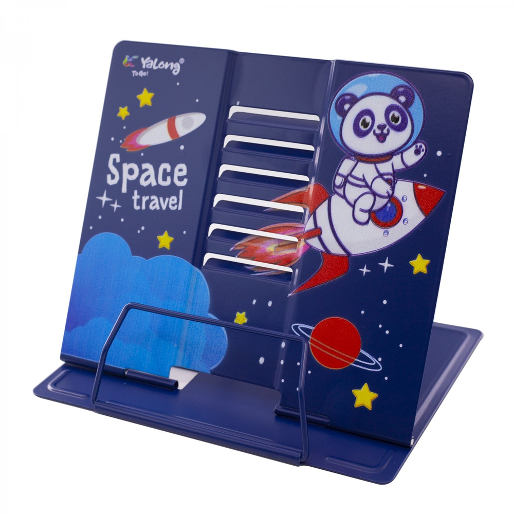 Подставка для книг Yalong, 190х210 мм, регулируемый угол наклона, металл, цвета ассорти, с рисунком