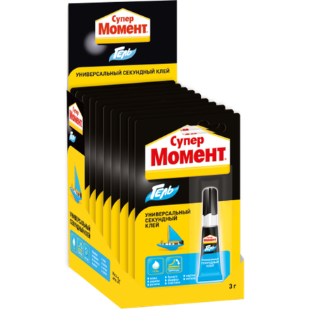 Клей Момент 874569 Супер гель 3 гр блистер шоу-бокс