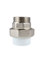 Муфта комбинированная разъемная (Американка) PPR наружная резьба 25х1,  белый, RTP (100/10)