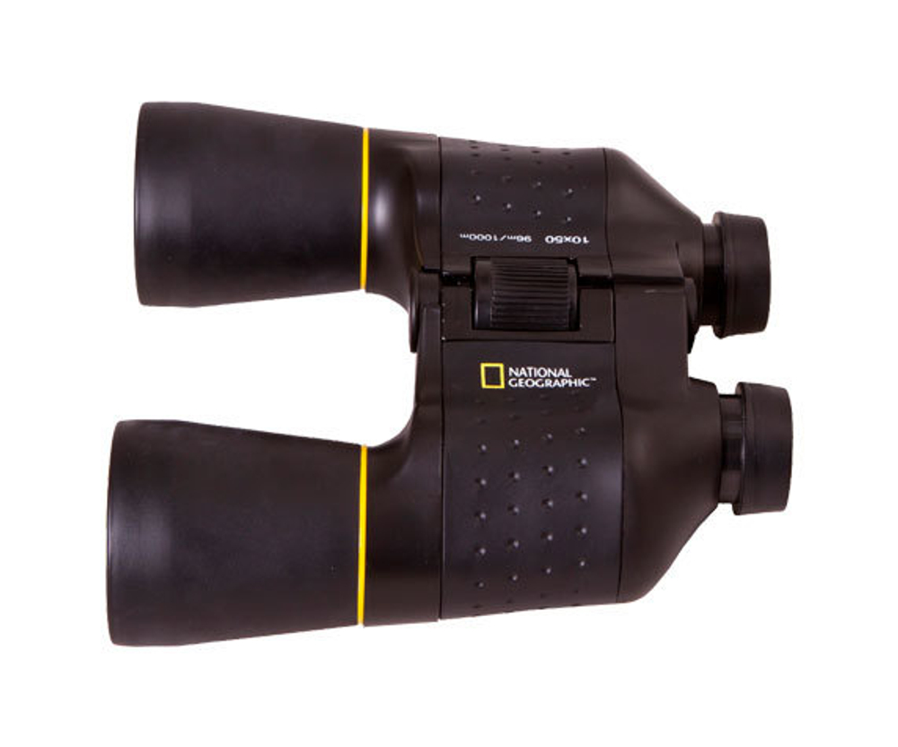 Эргономичный корпус National Geographic 10x50 с нескользящим покрытием