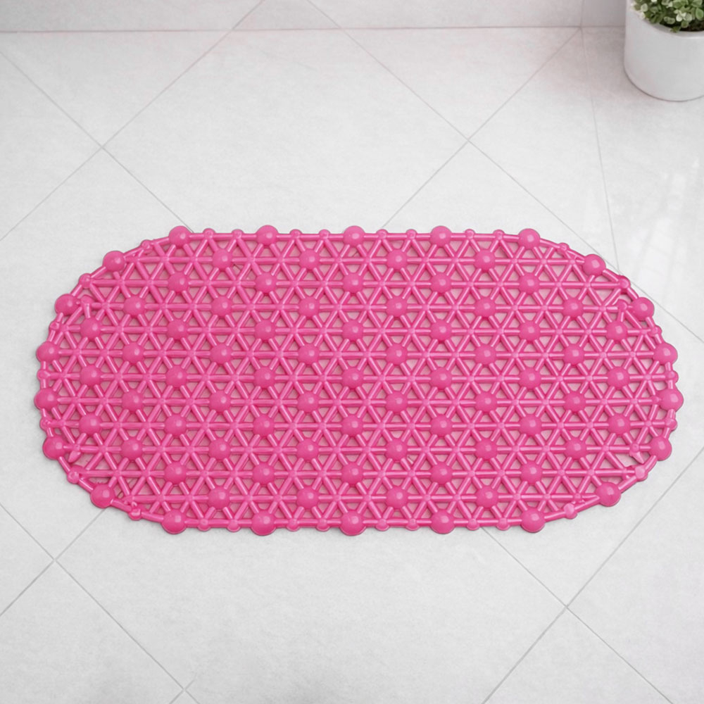 Коврик для ванной матовый Паутинка 37*66см (малиновый)