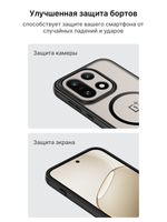 Чехол с Магсейф для OnePlus 15 прозрачный матовый с черным бортом WLONS
