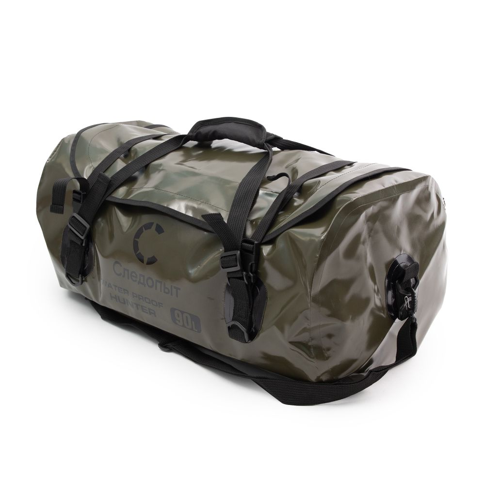 Гермосумка с молнией &quot;СЛЕДОПЫТ -Hunter&quot;, 90 л,ПВХ, цв. хаки с чёрным/15/