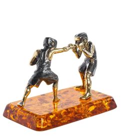 AM-1332 Фигурка «Боксеры» (латунь, янтарь)