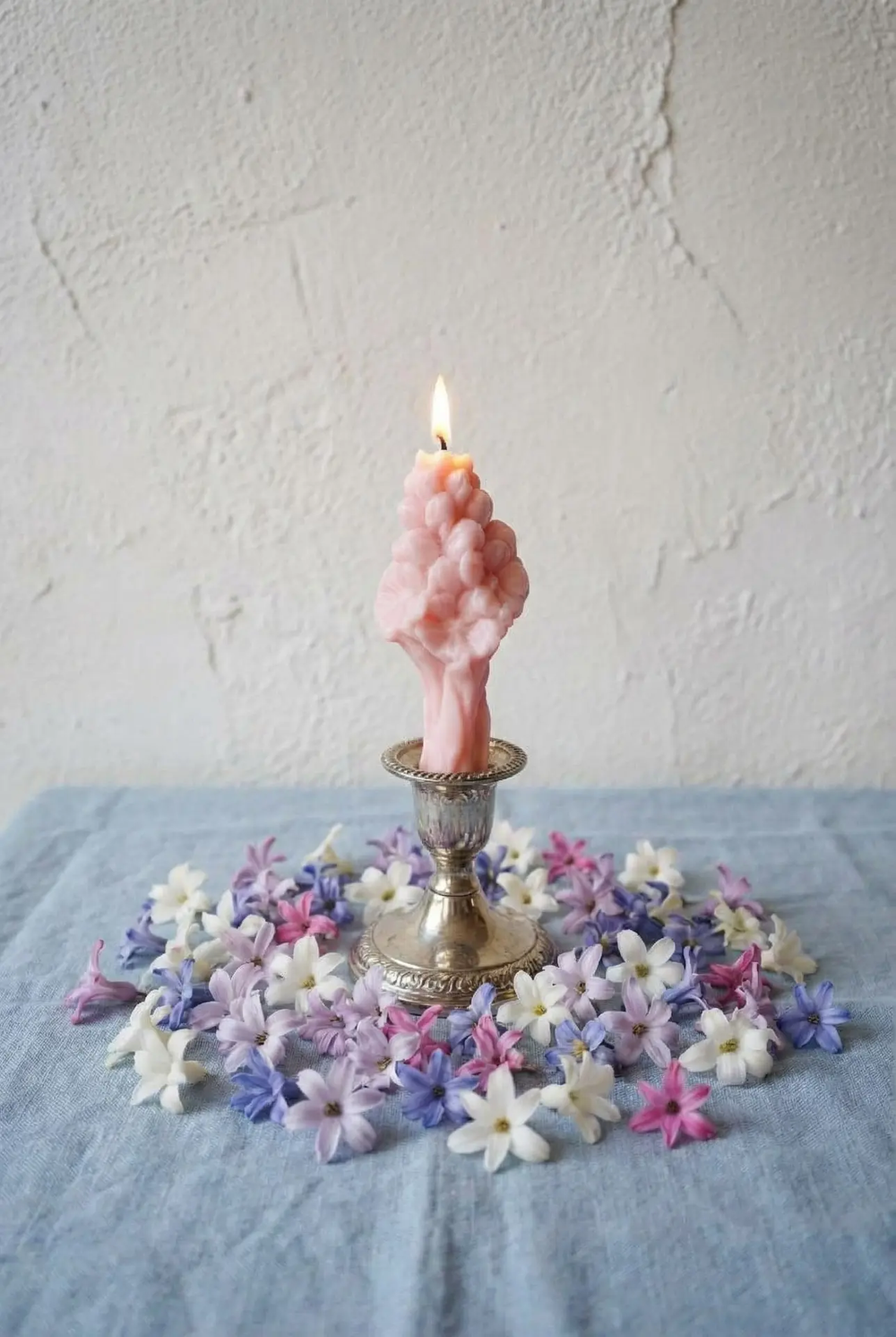Свеча "Цветок Маленький" розового цвета