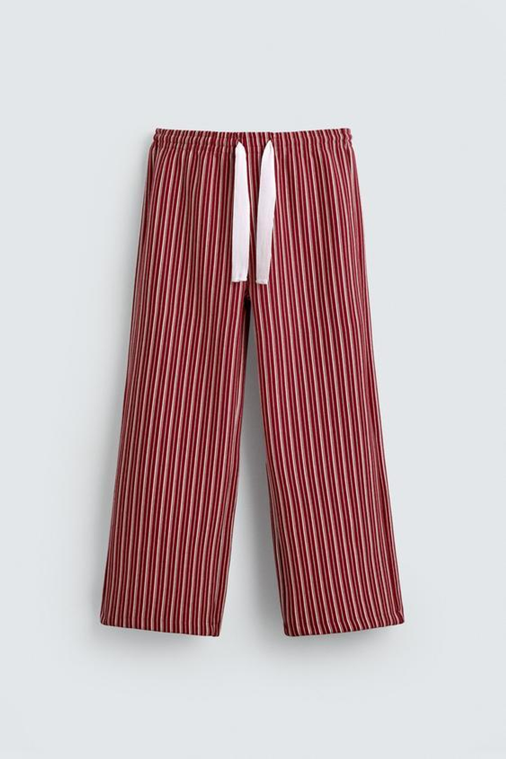 ZARA БРЮКИ СВОБОДНОГО КРОЯ В ПОЛОСКУ, КРАСНЫЙ