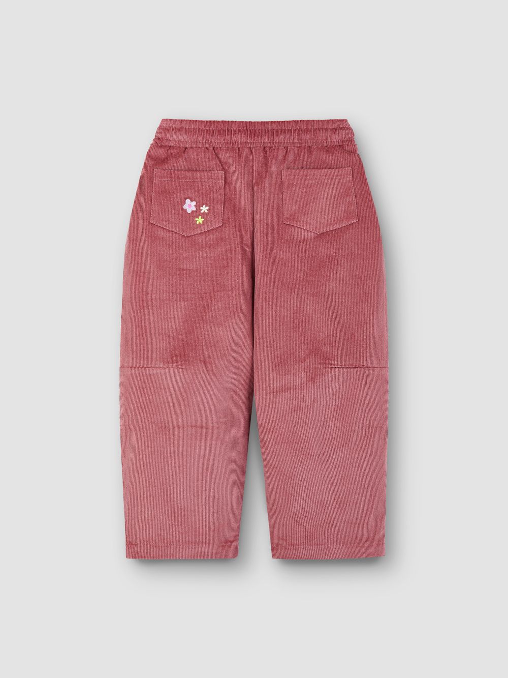 Широкие брюки пудра с вышивкой ЦВЕТЫ