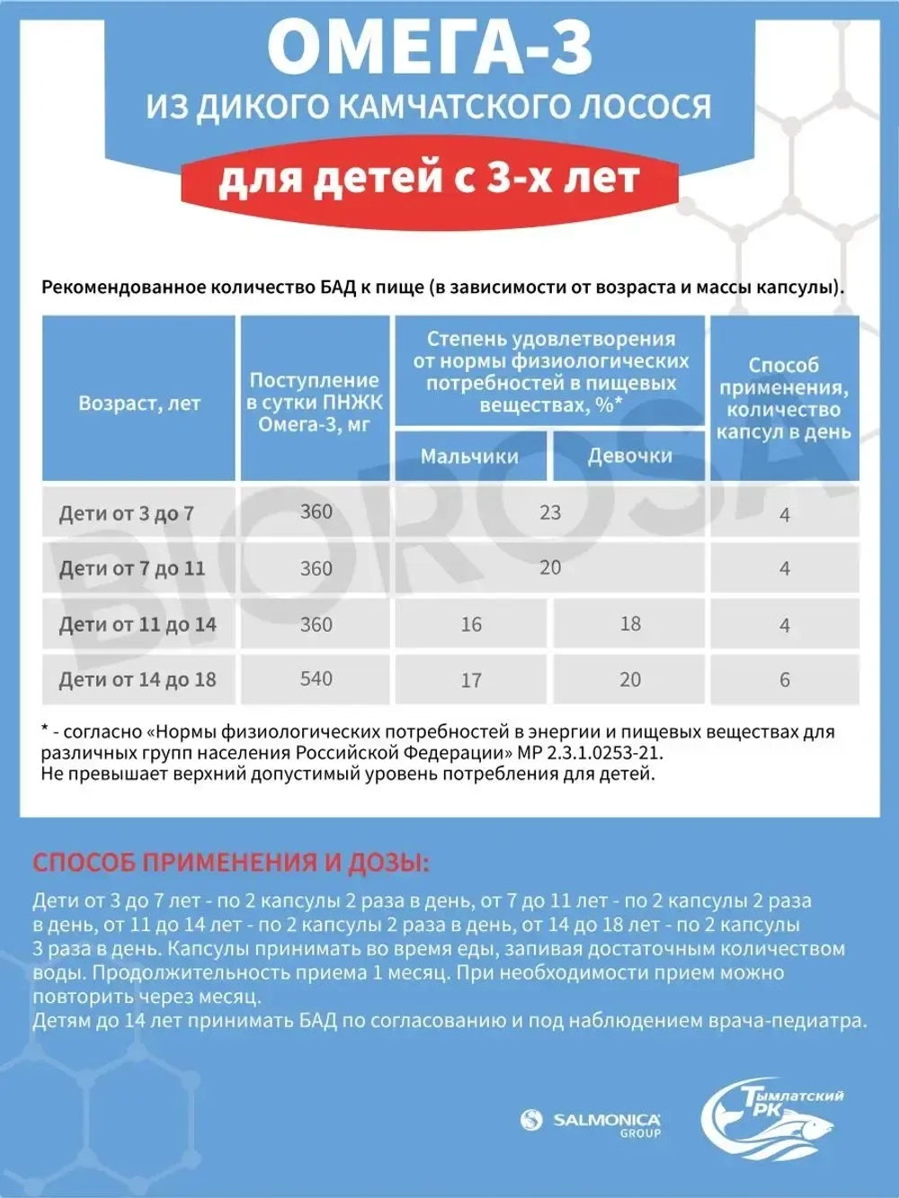 Омега-3 для детей Апельсин 300 мг 250 капсул
