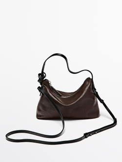 Massimo Dutti Маленькая сумка из кожи наппа, коричневый