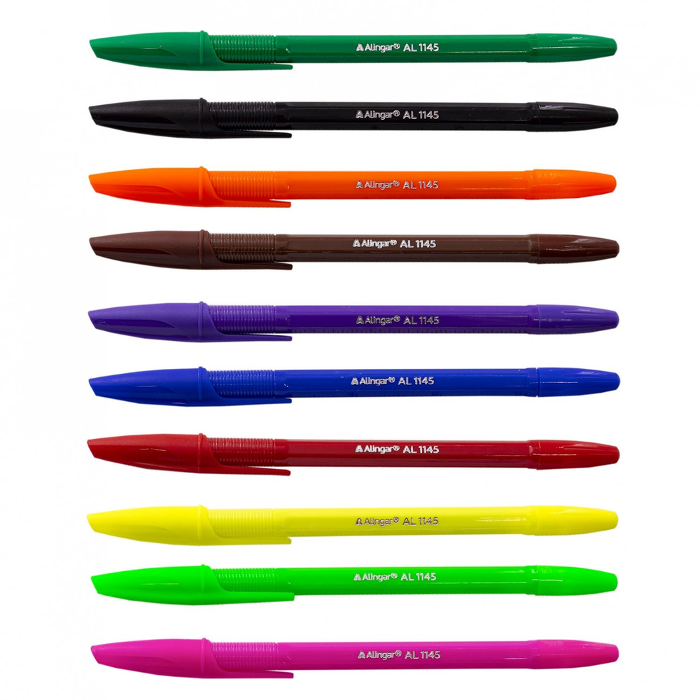Набор шариковых ручек Alingar,10 цветов,1,0 мм, на масляной основе, рифлёный держатель,шестигранный, цветной пластиковый корпус, ПВХ чехол, европодвес