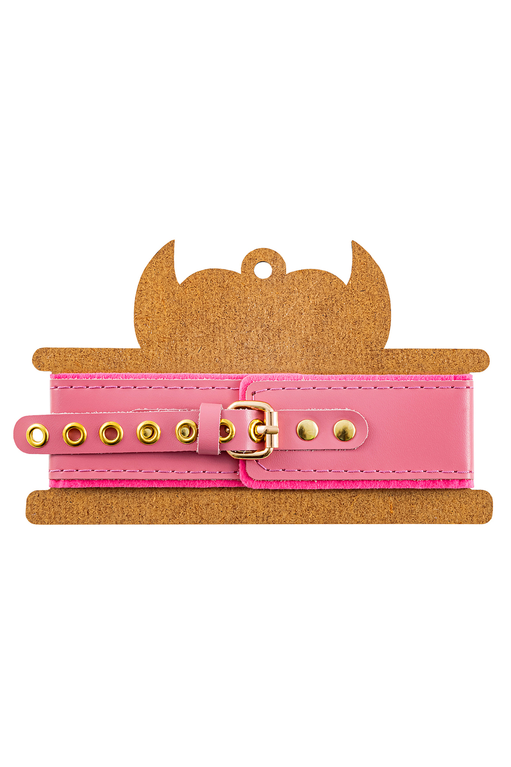 Ошейник Pecado двуслойный с подкладкой из фетра розовый