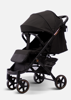 Peppy Коляска прогулочная Polo 2.0 (rose black) хром рама, сумка