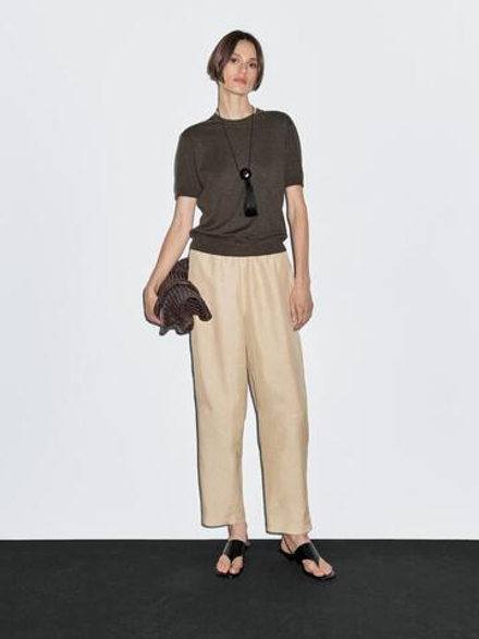 Massimo Dutti Свитер из смесовой шерсти, шоколадный