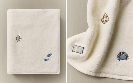 Zara Home Пляжное полотенце из хлопка, слоновая кость