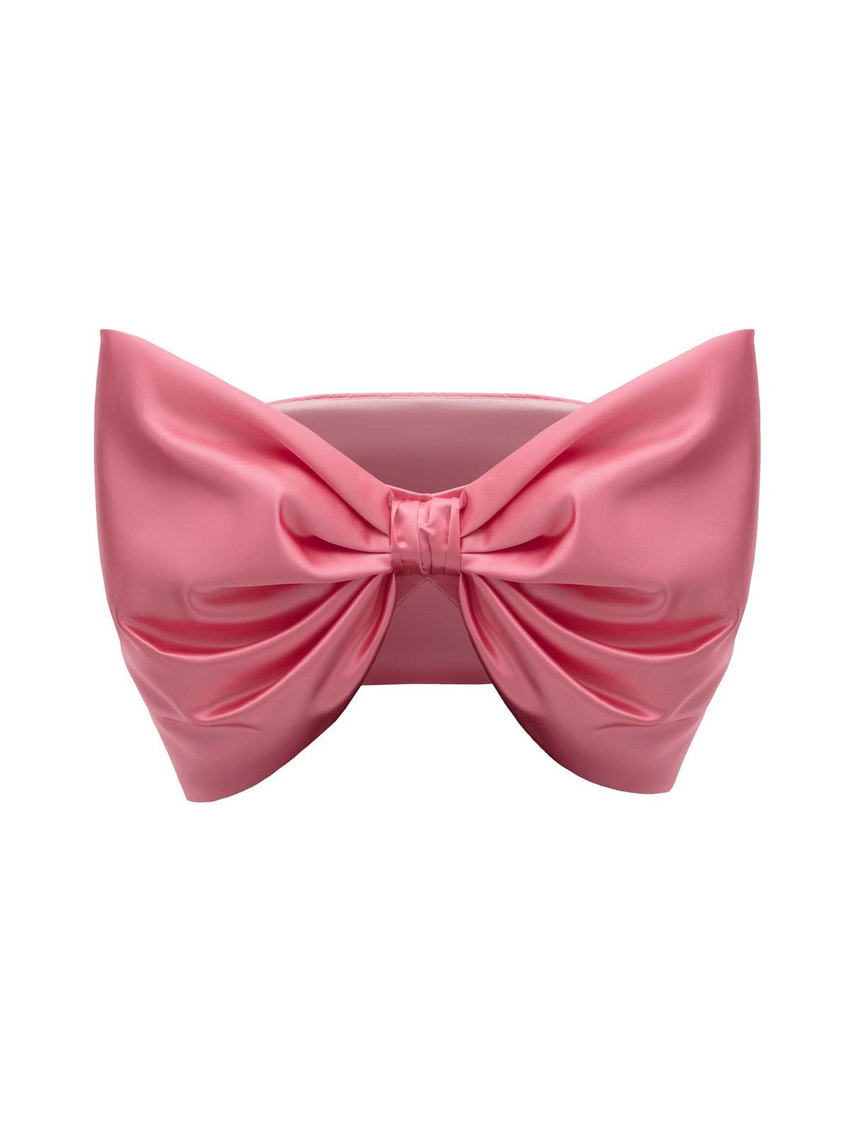 Топ корсетный драпированный из атласа с бантом